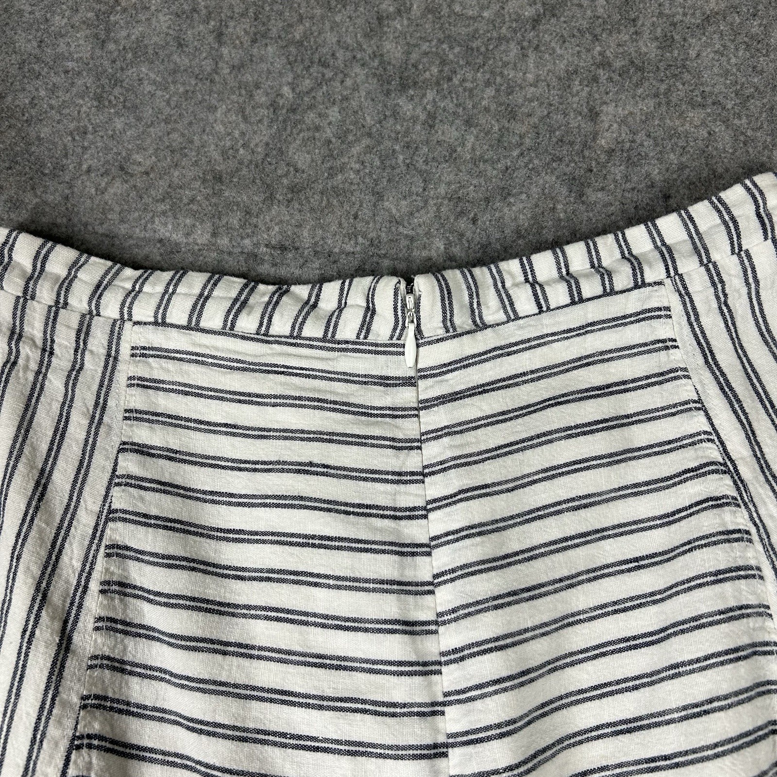 Cooperative Kendric Notch Hem Linen Skirt Medium Striped Lightweight Womens