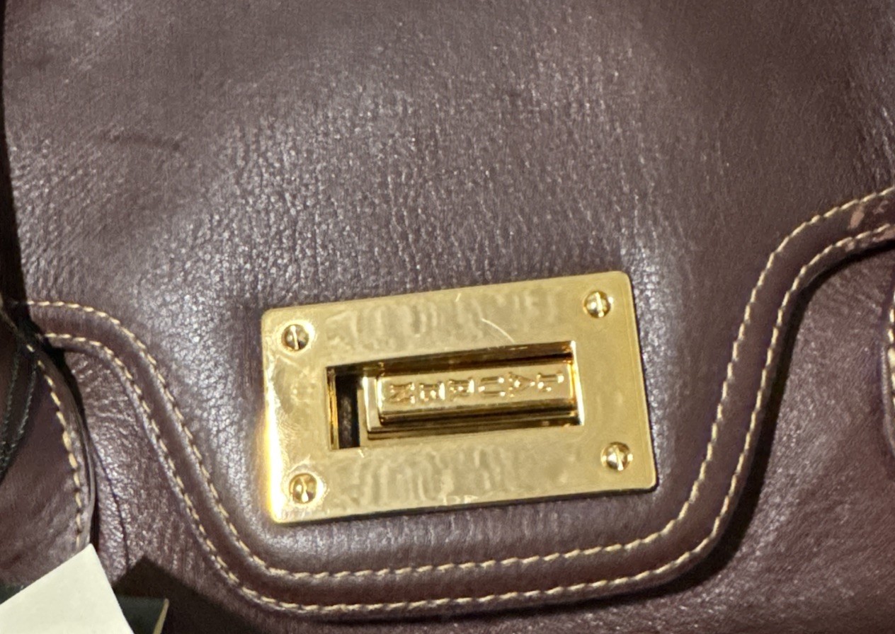 NWT Lauren Ralph Vintage Satchel Bag Gold Hardware Buckle Turn Lock Doctor Bag