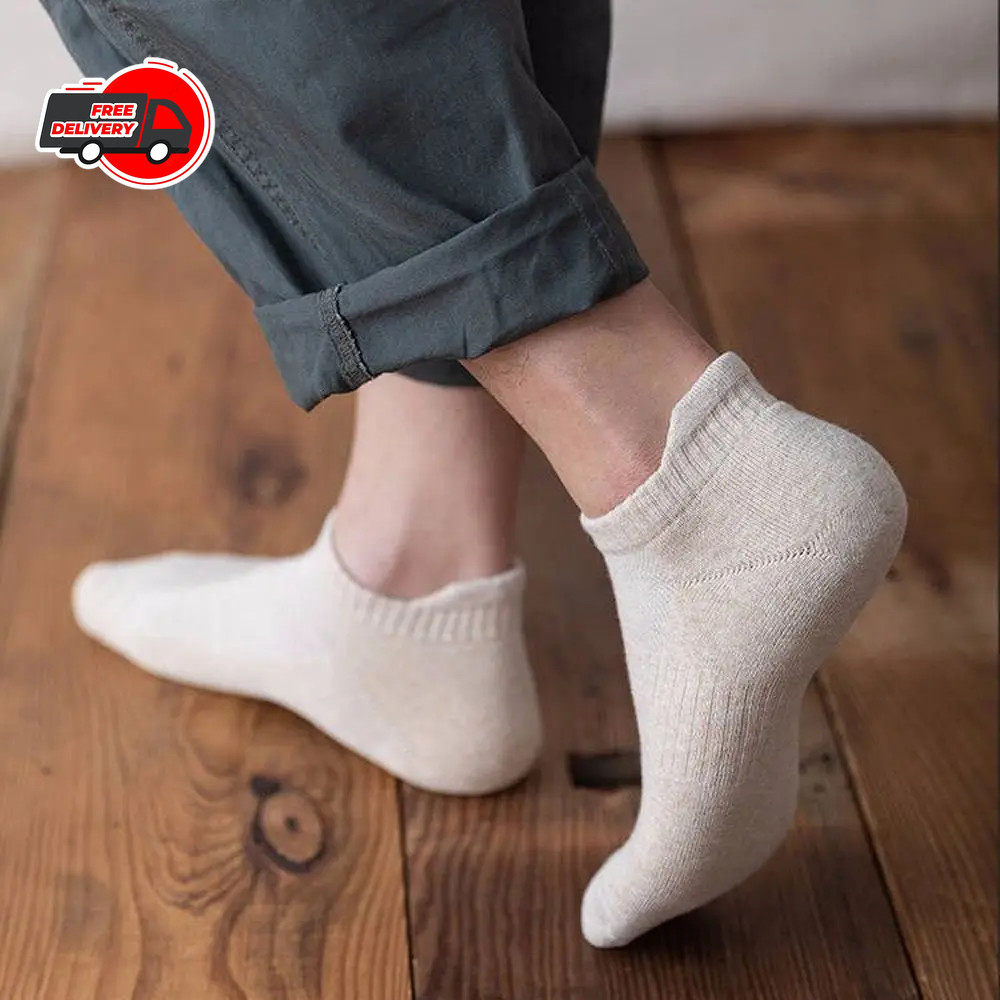 Men’s Boat Socks 100% Cotton Deodorizing Sweat-absorbing Mesh Socks Summer
