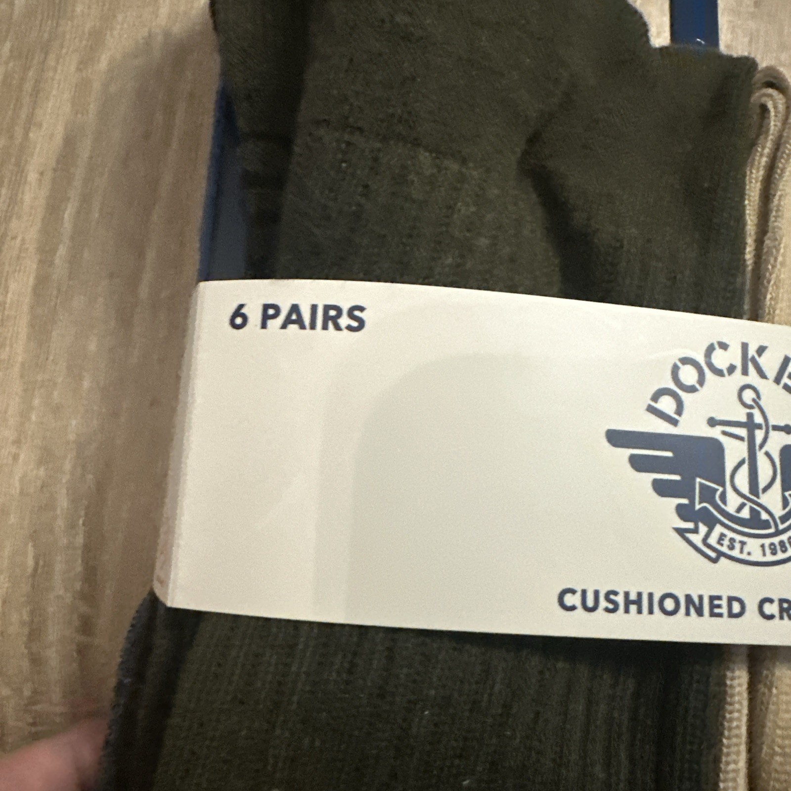 Dockers Men’s Crew Cushioned Socks Khaki/ Olive/Brown/Black Size 6 – 12.5