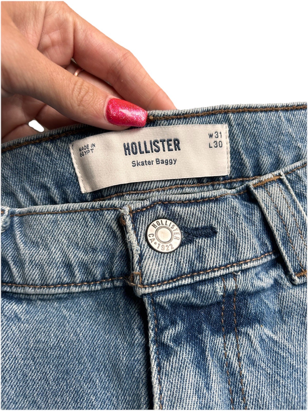 Hollister Skater Baggy Jeans NWT Light Wash Wide Leg Y2K Skate Denim W31 L30 Men