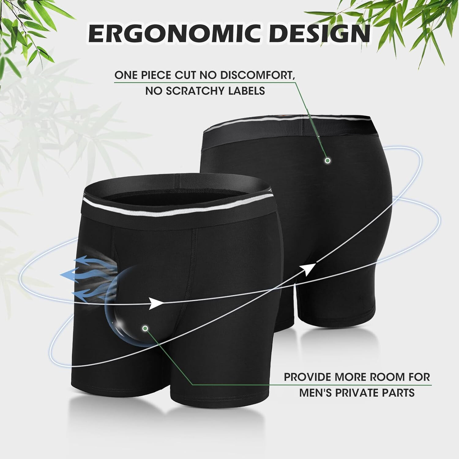 4/6 PACK For Men Bamboo Underwear Shorts Multicolor Boxer Briefs Underpants NEW