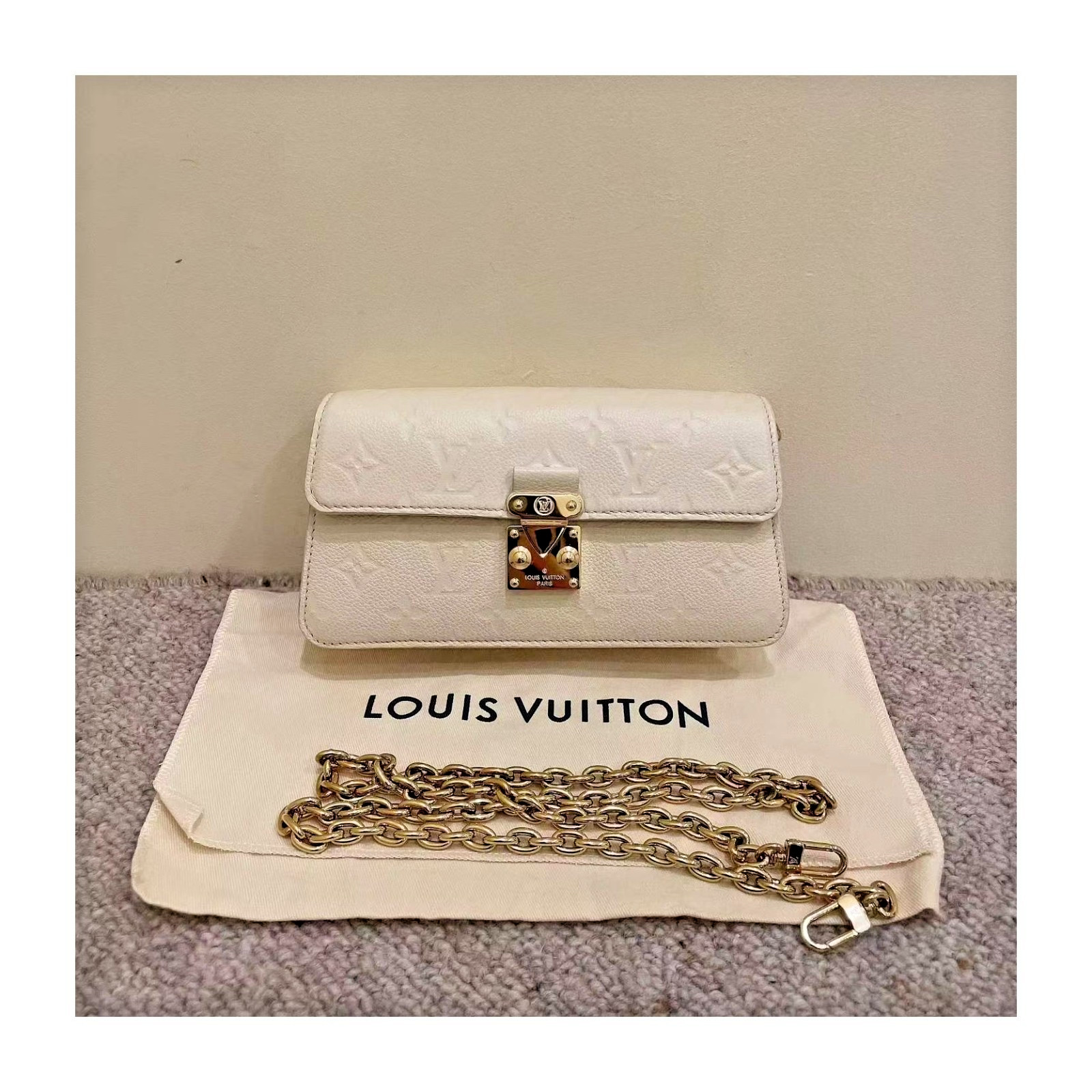 Authentic Louis Vuitton Metis Wallet On Chain Embossed Calfskin Wallet On Chain