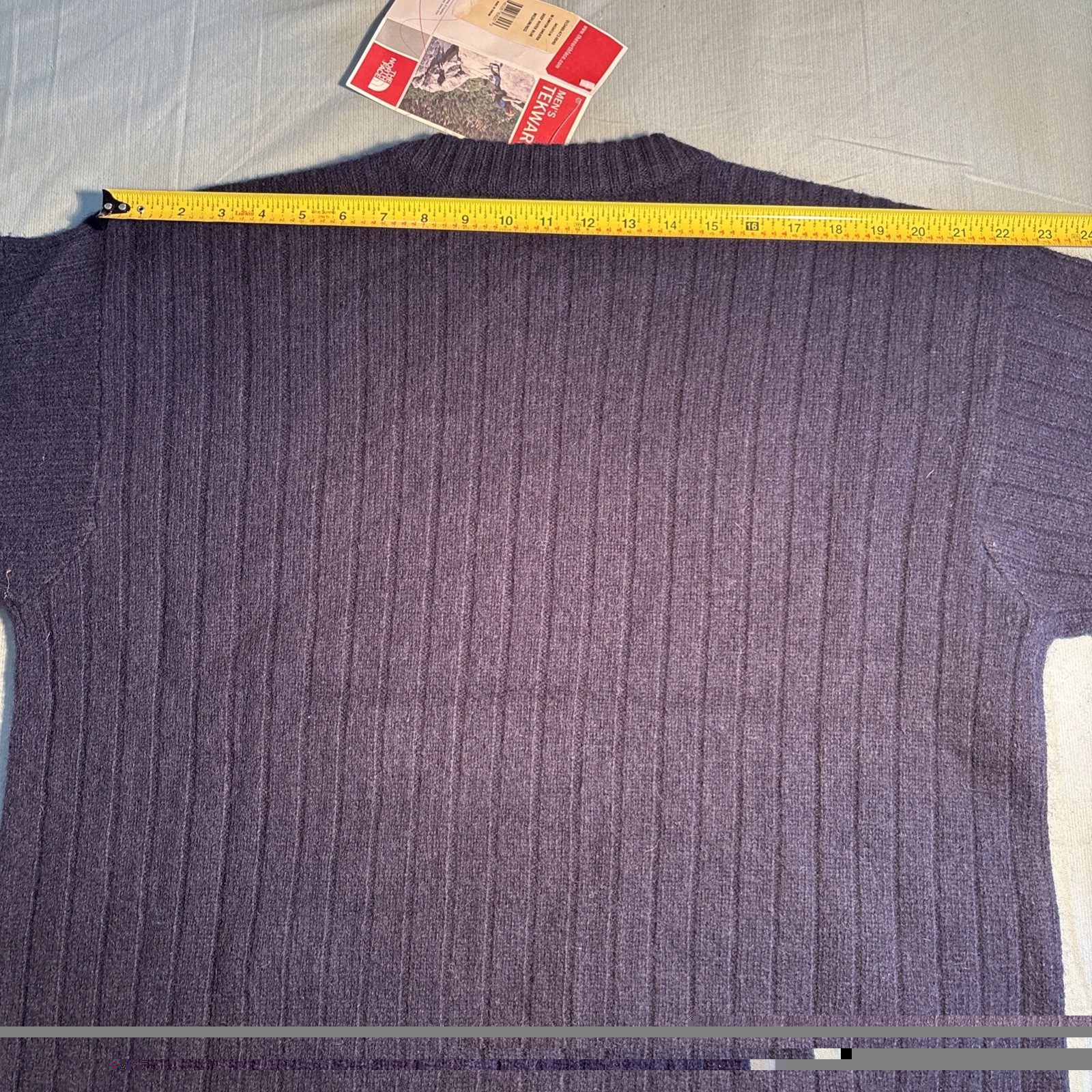 North Face Sweater Men’s Tekware Medium Canyon Sweater Deep Water Blue Ribbed