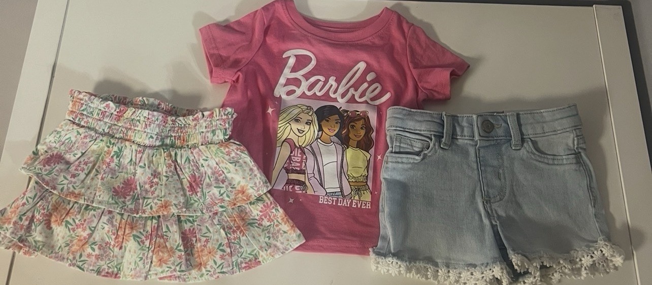 3 Pieces 12 Month Baby Mini Skort, Short And T-shirt Brand New Missing Tags