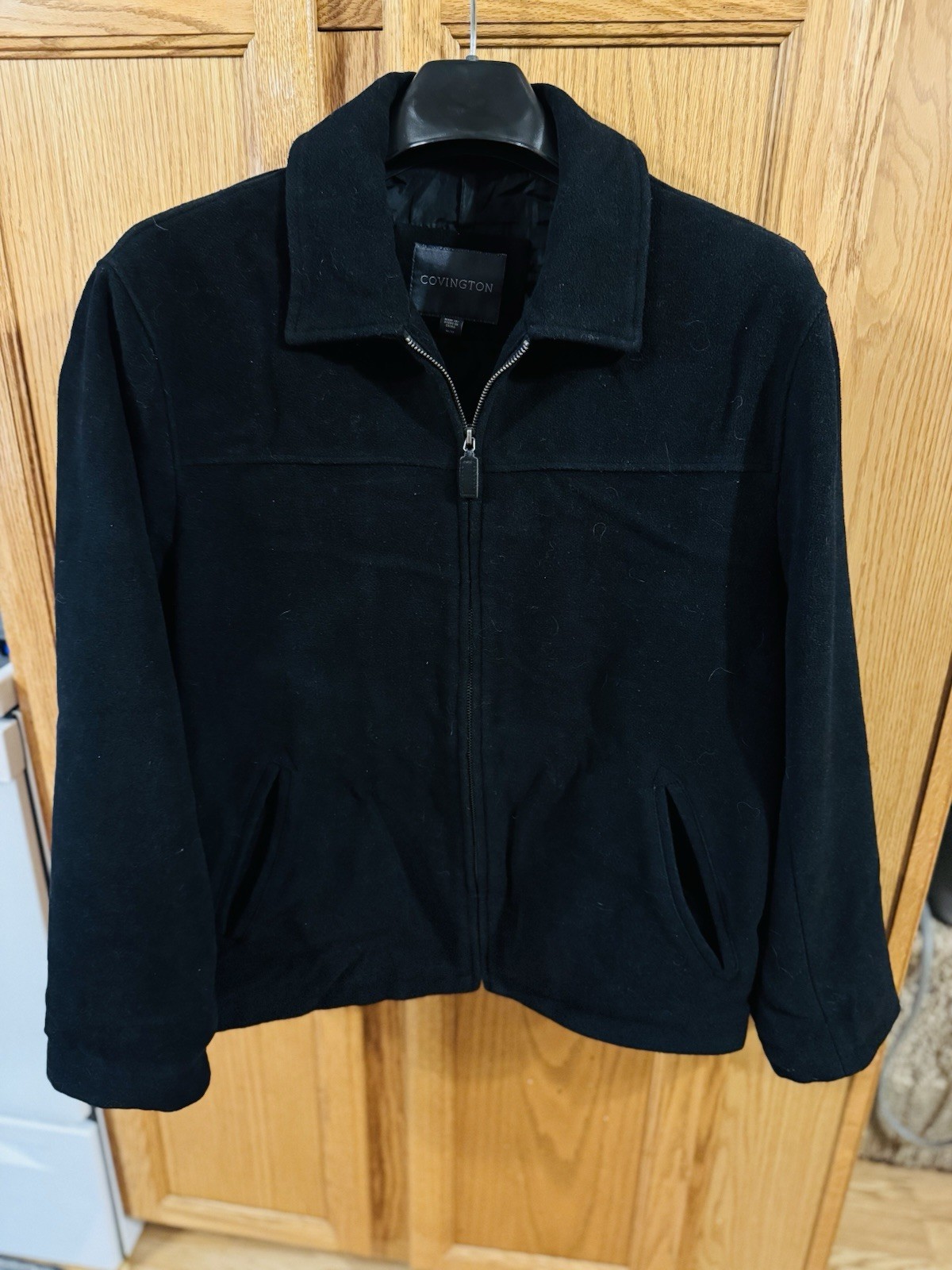 Covington Men’s Wool Blend Full Zip Jacket Black Size M