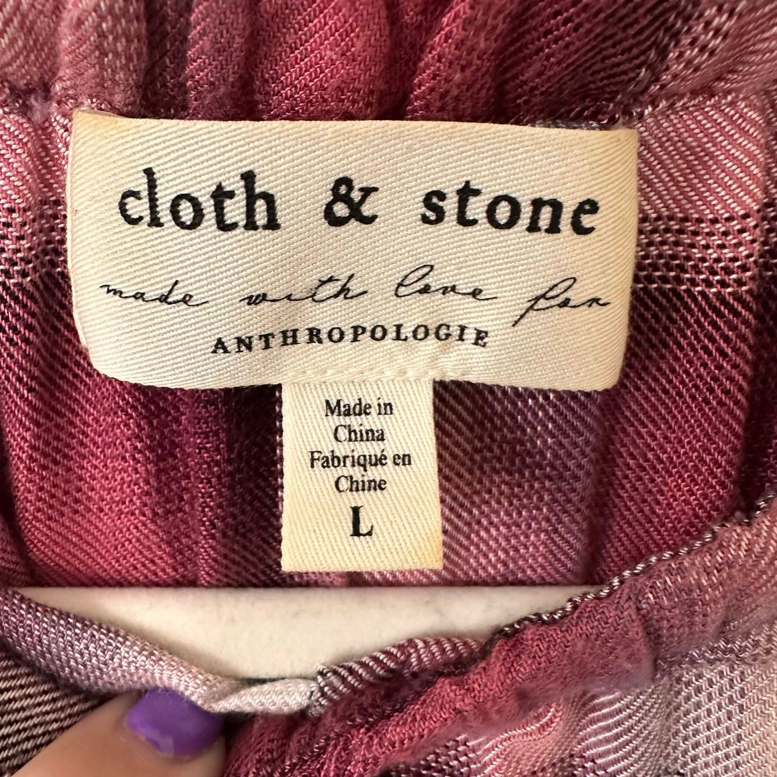 Cloth & Stone Anthropologie Plaid Bubble Hem Blouse Boho Whimsigoth