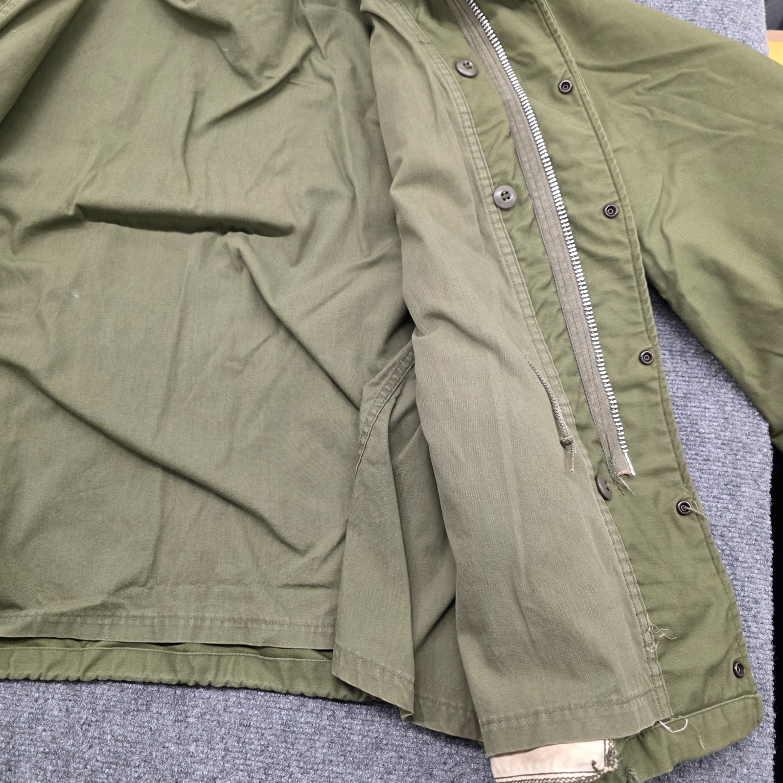 OG-107 Vtg 60s M65 Field Jacket Vietnam Era Army Coat Men Green – SHORT LARGE