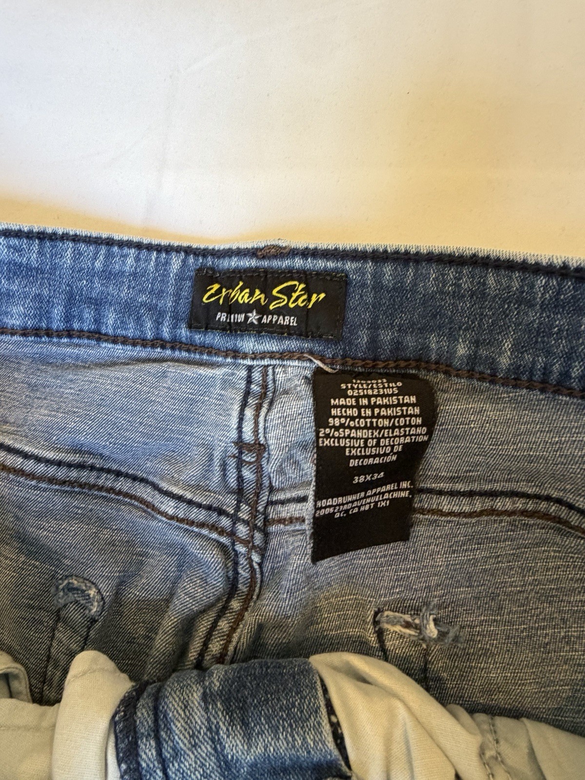 Urban Star Premium Apparel Men’s Slim Fit Jeans Blue Denim Stretch 5-Pocket