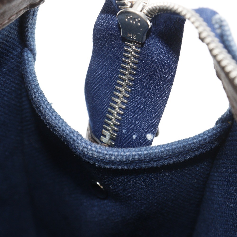 HERMES Kavasmira PM Handbag MedorHardware Navy blue canvas unisex
