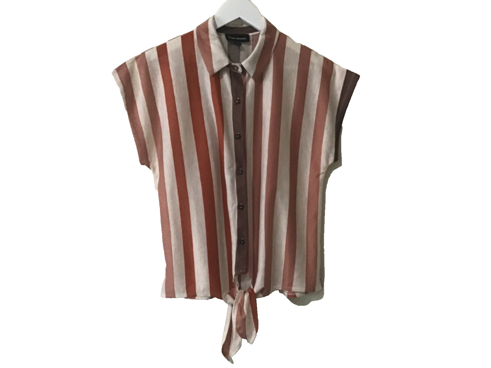Modern Attraction Women Jrs Blouse Small Striped Multicolor Great Condition