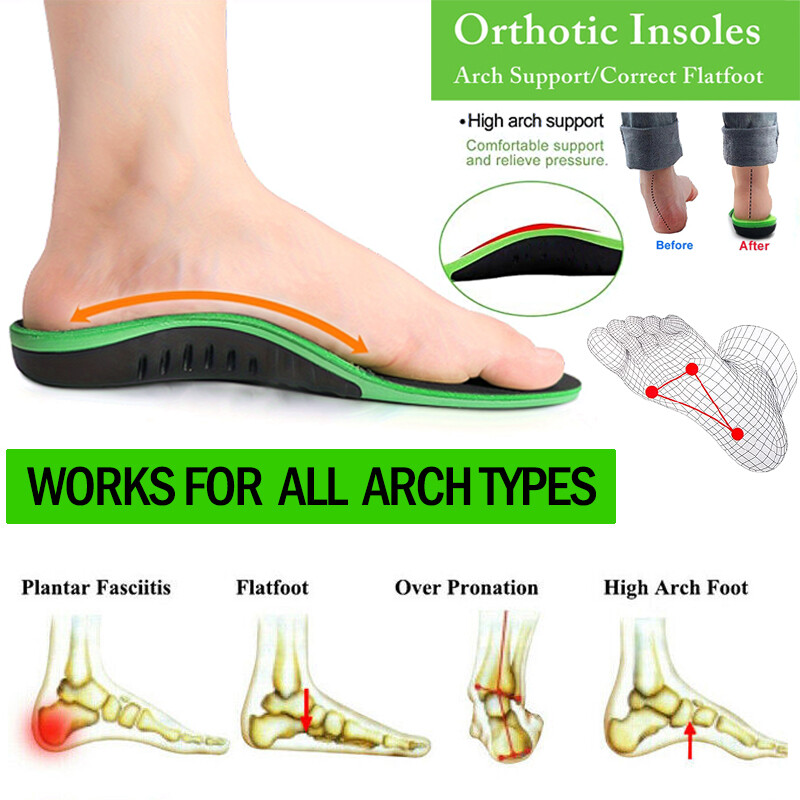 Ergonomic Insoles Gel Orthotic Running Insert Shoe Pad Arch Support Heel Cushion