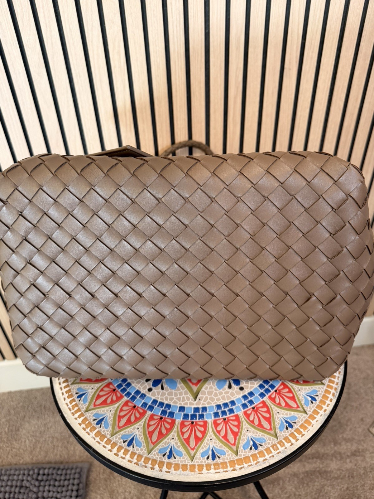 Bottega Veneta Intrecciato Large Parachute Shoulder Bag Pinecone