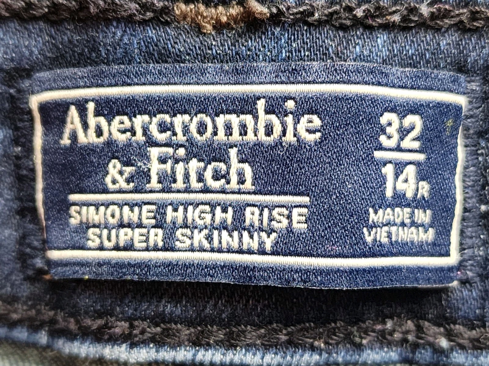 Abercrombie & Fitch Jeans Womens Sz 32/14R Simone High Rise Super Skinny Denim
