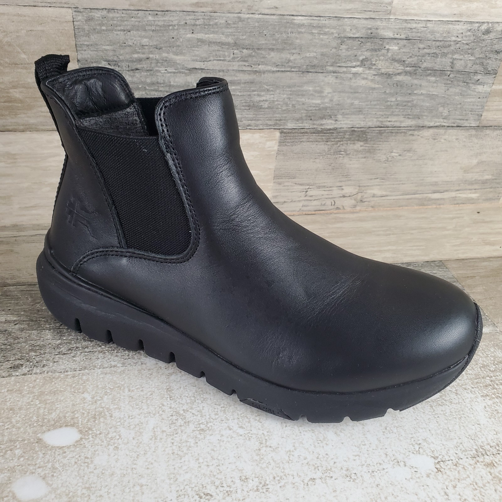 Kuru Flex Astra Womens Chelsea Boots Sz 8 M Black Leather Slip On Elastic Gore