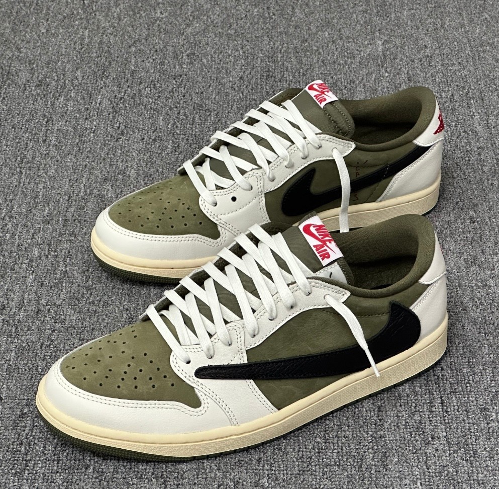 Men’s Travis Scott AJ1 “Medium Olive” DZ4137-600 US Size 7-12