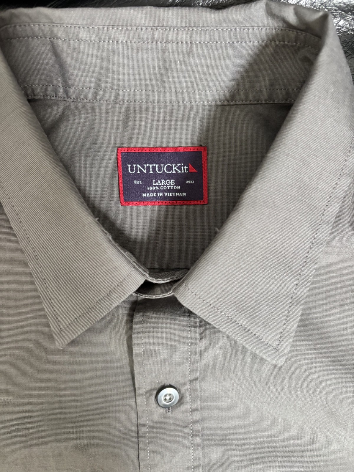 UNTUCKit Shirt Mens Gray Slim Fit Wrinkle Free Button Up Cotton Large