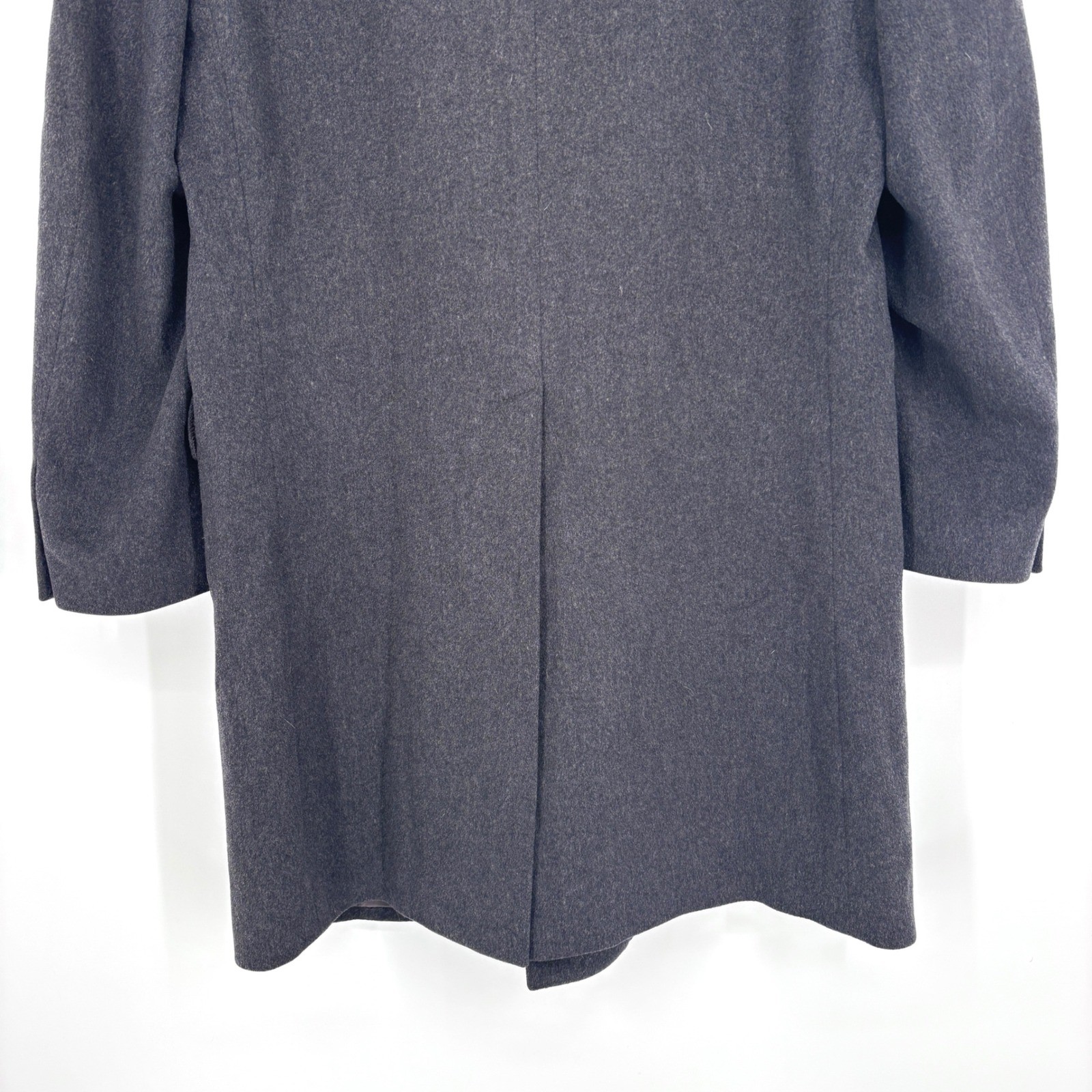 Ermenegildo Zegna Soft Wool Overcoat Charcoal Button Front Notched Collar IT 52