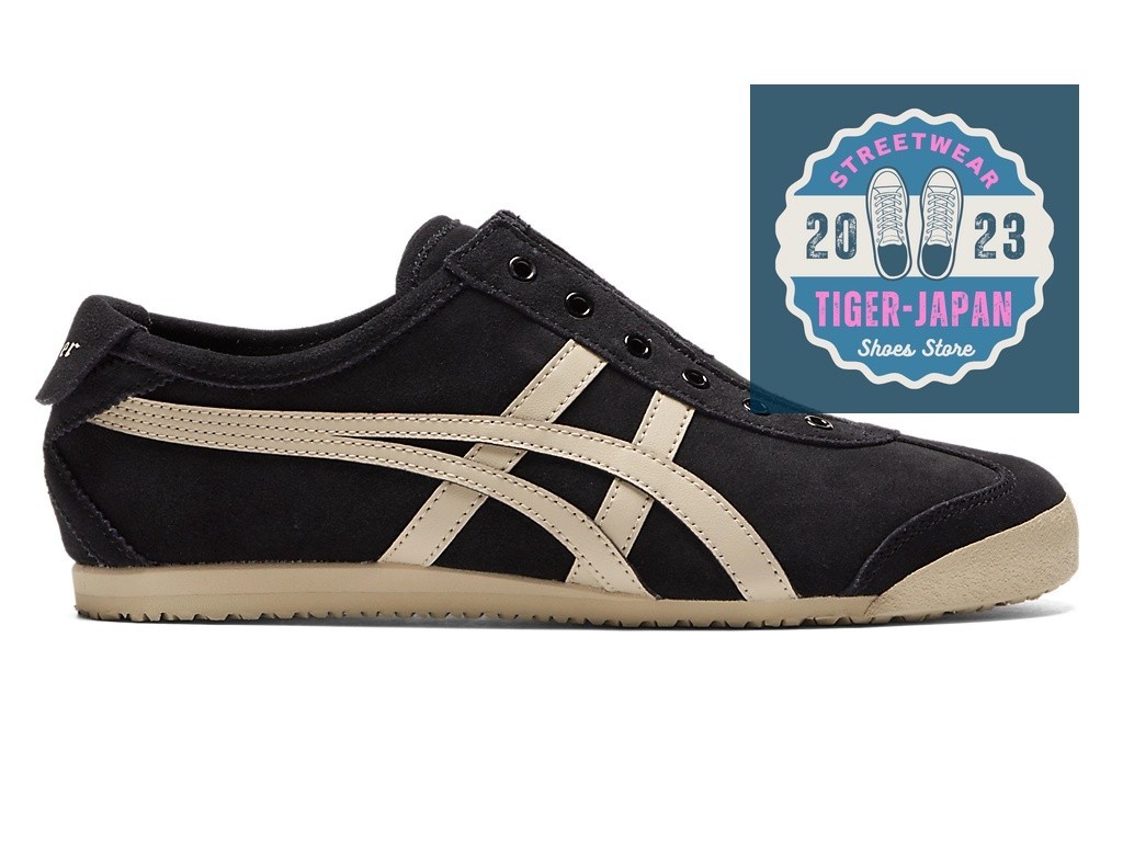 Onitsuka Tiger MEXICO 66 SLIP-ON 1183C157 001 BLACK PUTTY Unisex Men Women Shoes