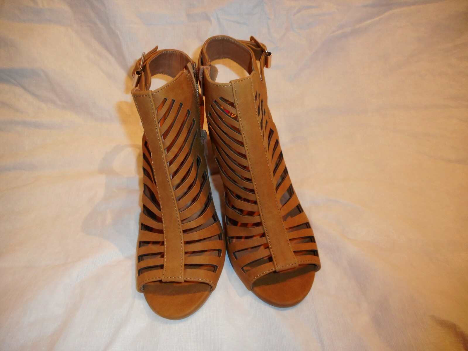 Open Toe Brown Man Made Materials U.S Shoes Size 8.5