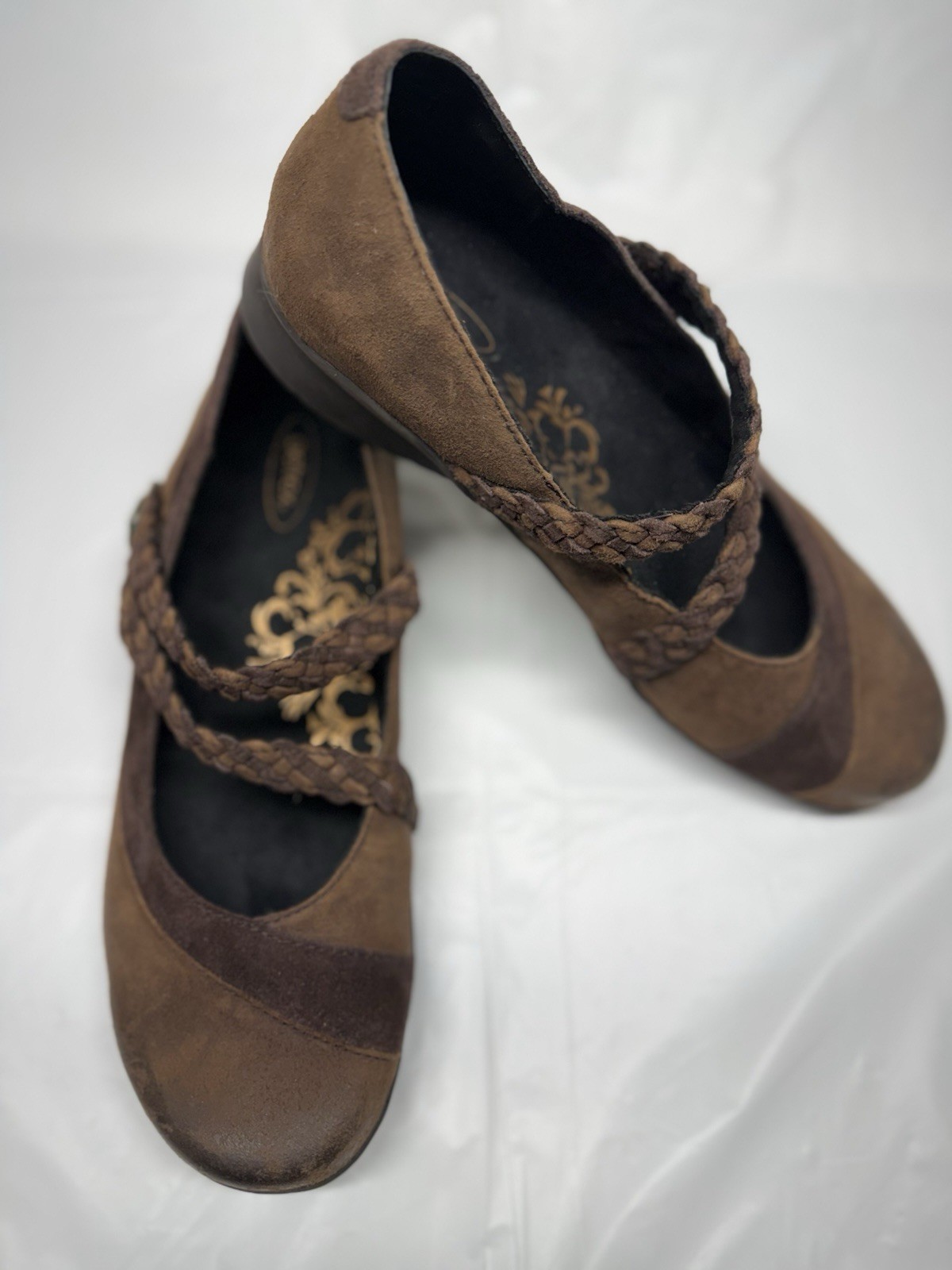 Aetrex Women’s Brown Leather Comfort Shoes Adjustable Strap Size 8.5