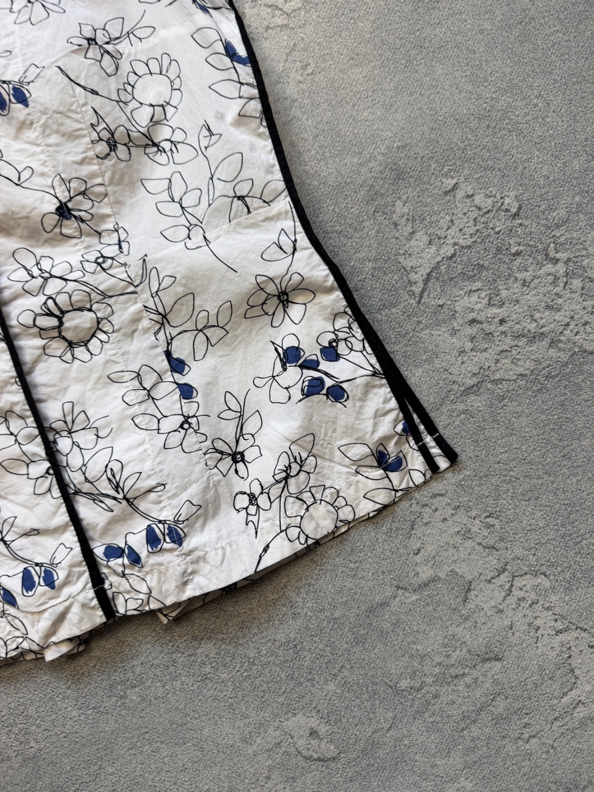 Marni Floral Sleeveless Blouse White Black Blue Made in Italy