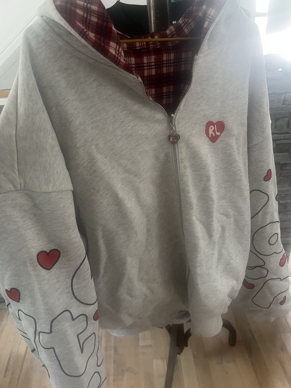Red Letters ATL Scattered Oversized Reversible Hoodie Men’s Large