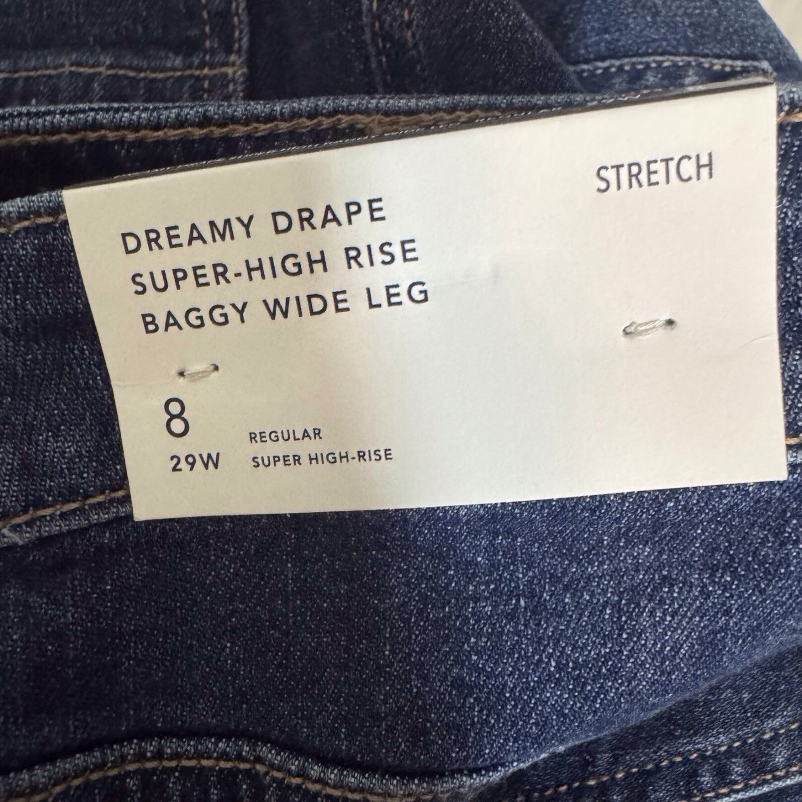 American Eagle NWT SZ 8/29 Dreamy Drape Low Rise Baggy Wide Leg Jeans Dark Wash