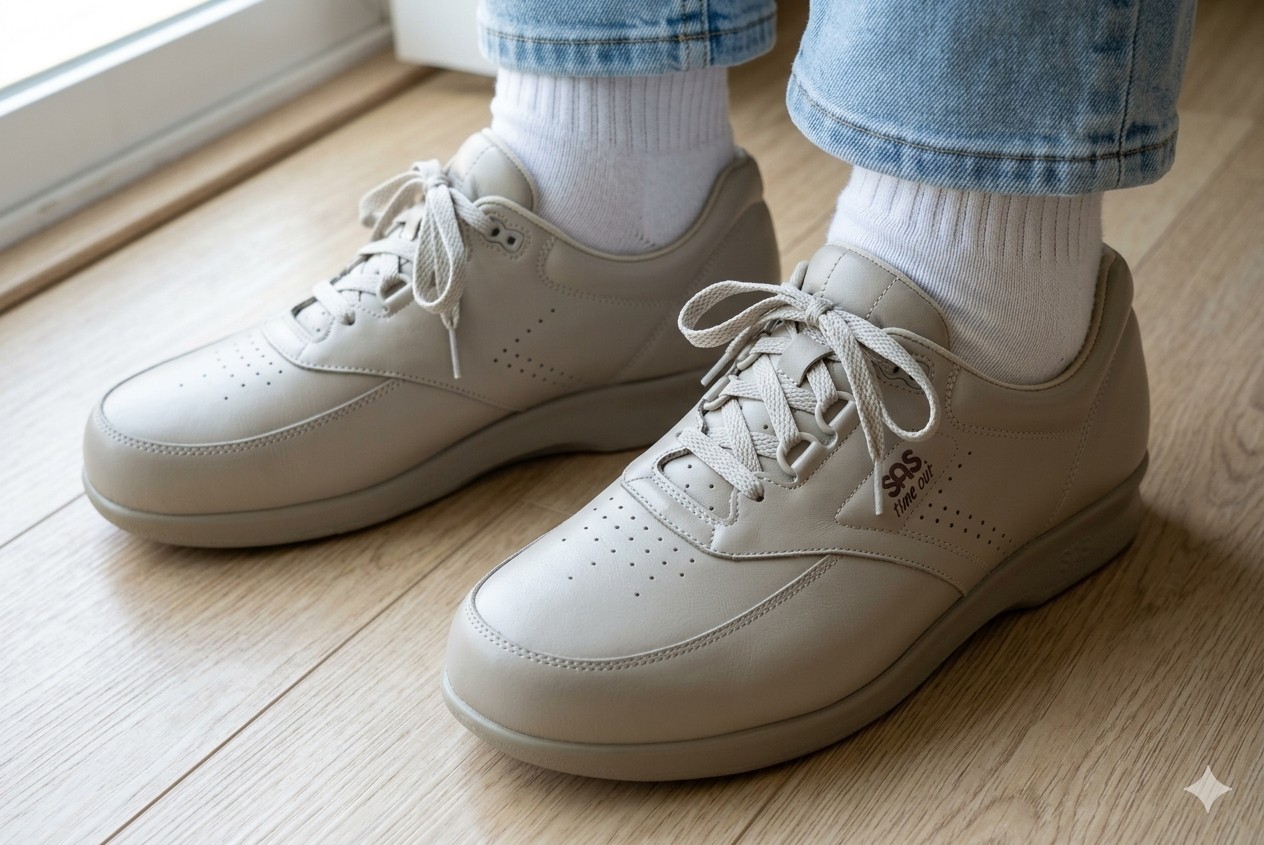 SAS Time Out Bone 12.5 Wide Men’s Comfort Shoes Extra Laces