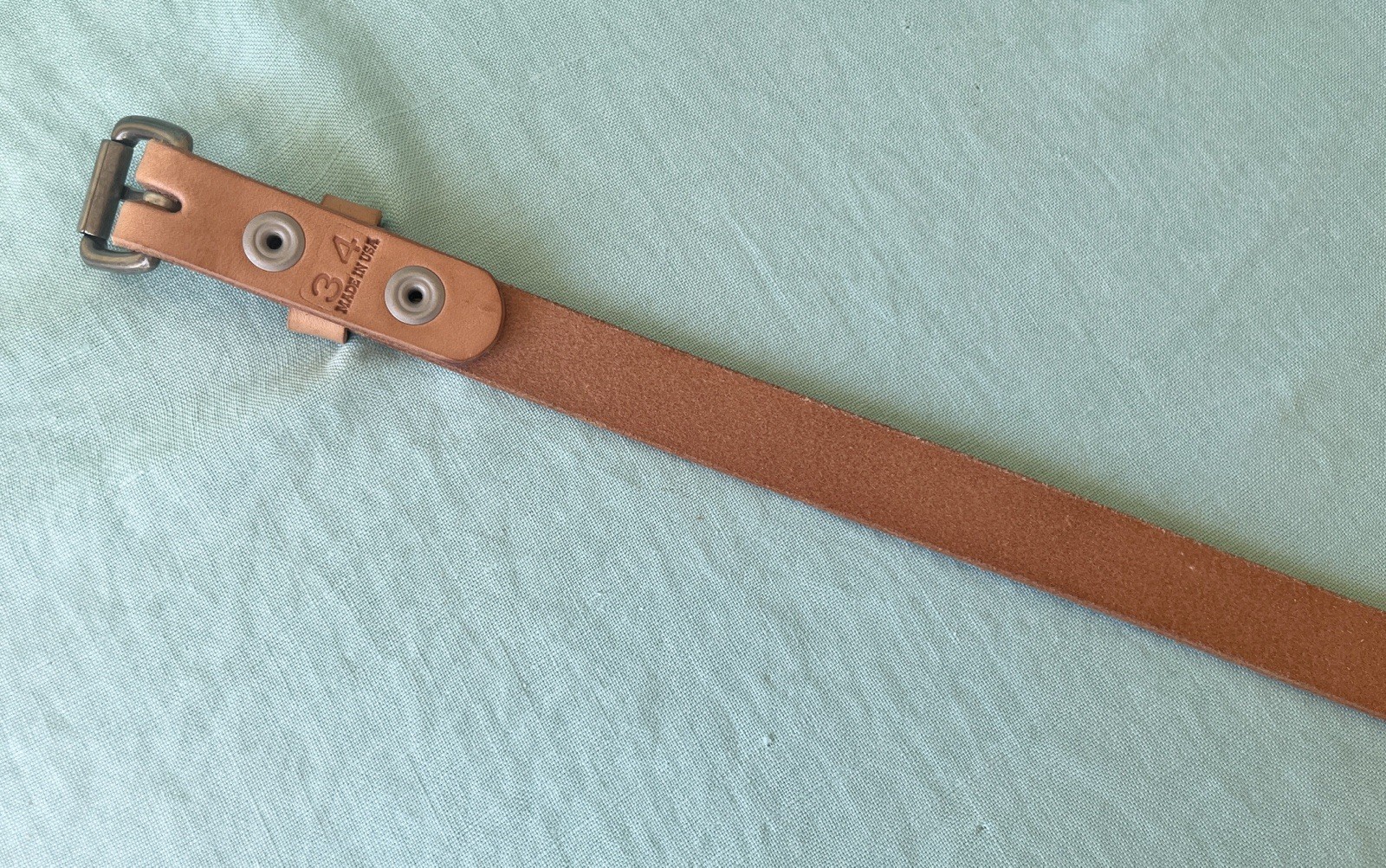 Tanner Goods Ret$115 1” Skinny Standard Leather Belt 34 Natural Gunmetal Black