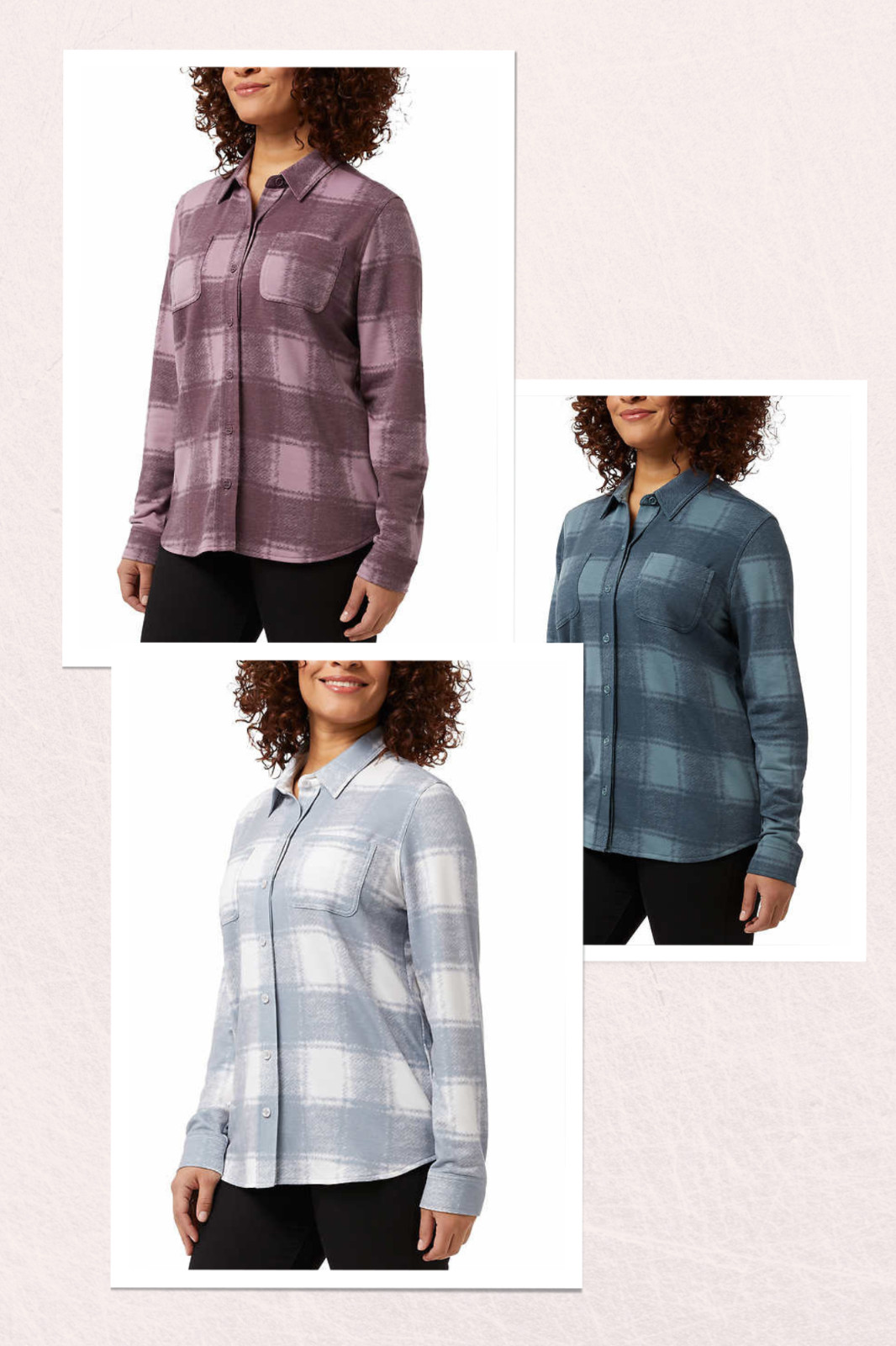 32 Degrees Heat Cozy Knit Button-Up Warm Plaid Shirt (Select Color & Size)