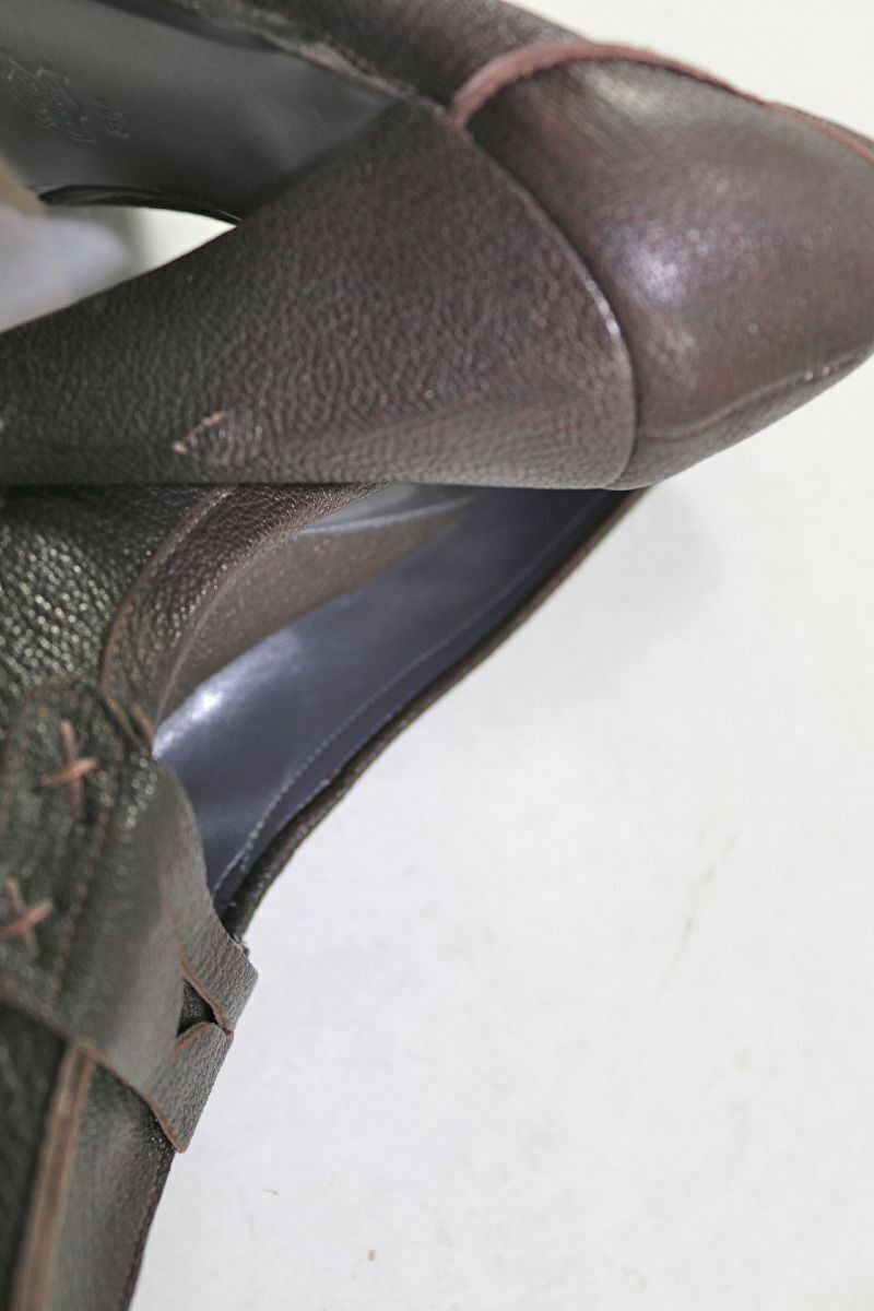 Womens Jessica Bennett Brown Grain Leather Pumps 8 M A290 jv