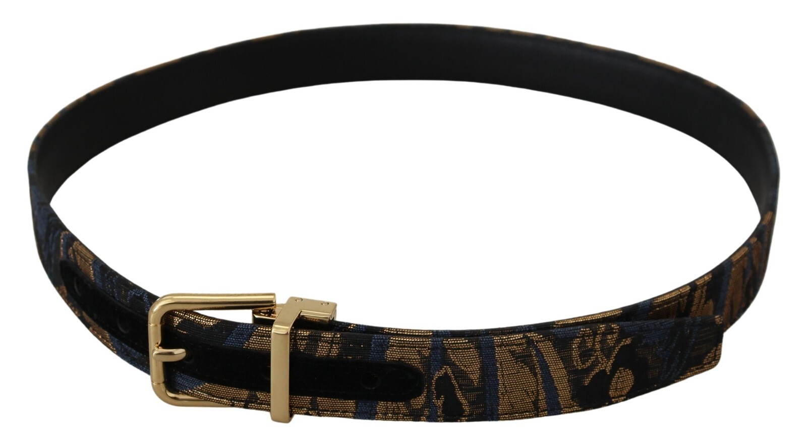 DOLCE & GABBANA Belt Multicolor Jacquard Leather Logo Buckle 75cm / 30in 700usd