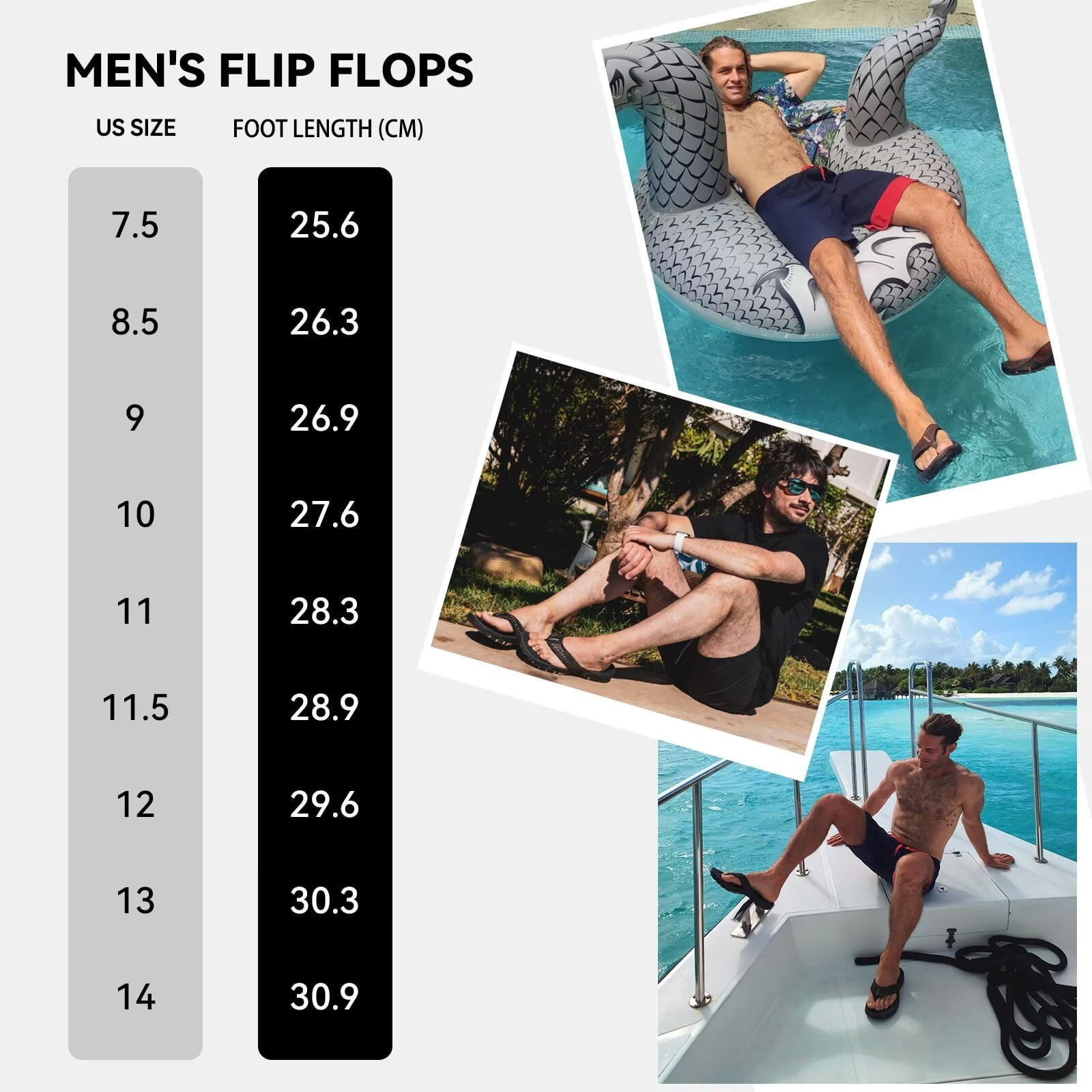 HOBIBEAR Mens Thong Sandals Arch Support Indoor Outdoor Beach Flip Flop Brown