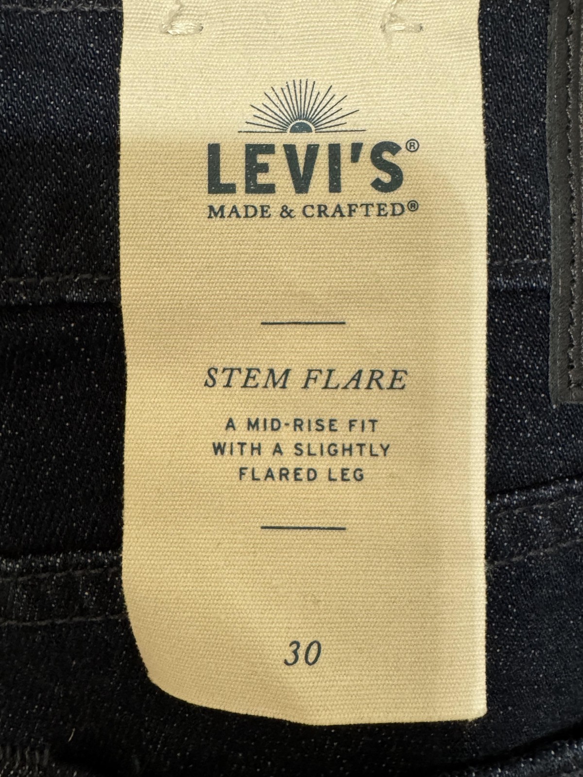 Levi’s Made & Crafted Jeans Womens 30 Indigo Stem Flare Woven Pockets Denim NEW