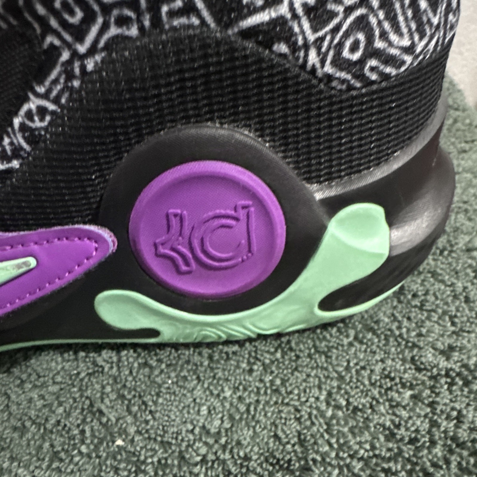 Nike KD Black Purple Green Orange Low Top Lace-Up Basketball Sneakers Men’s