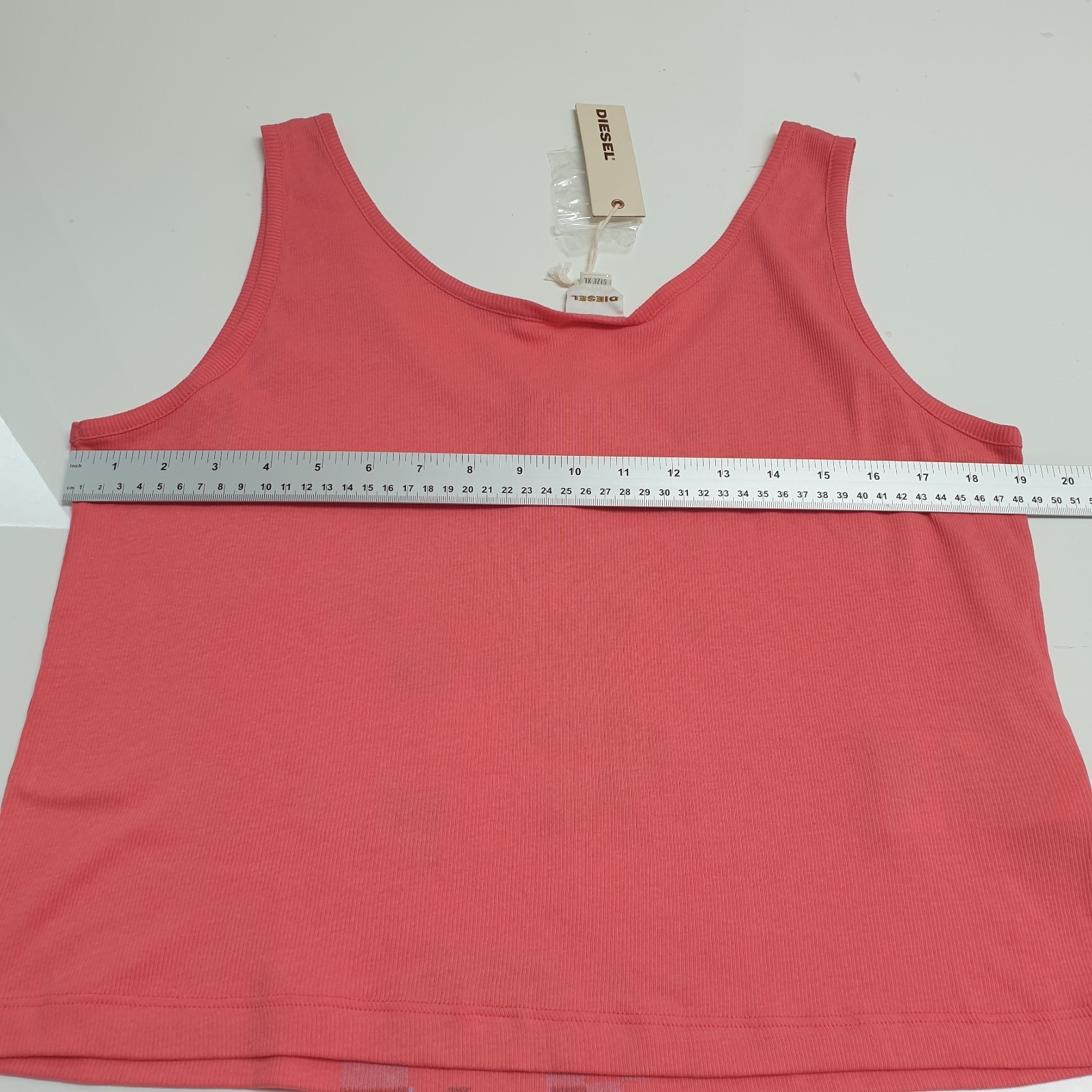 Diesel Tank Womens XL Pink Studded Logo Spellout Pixellated Cami Casual Summer