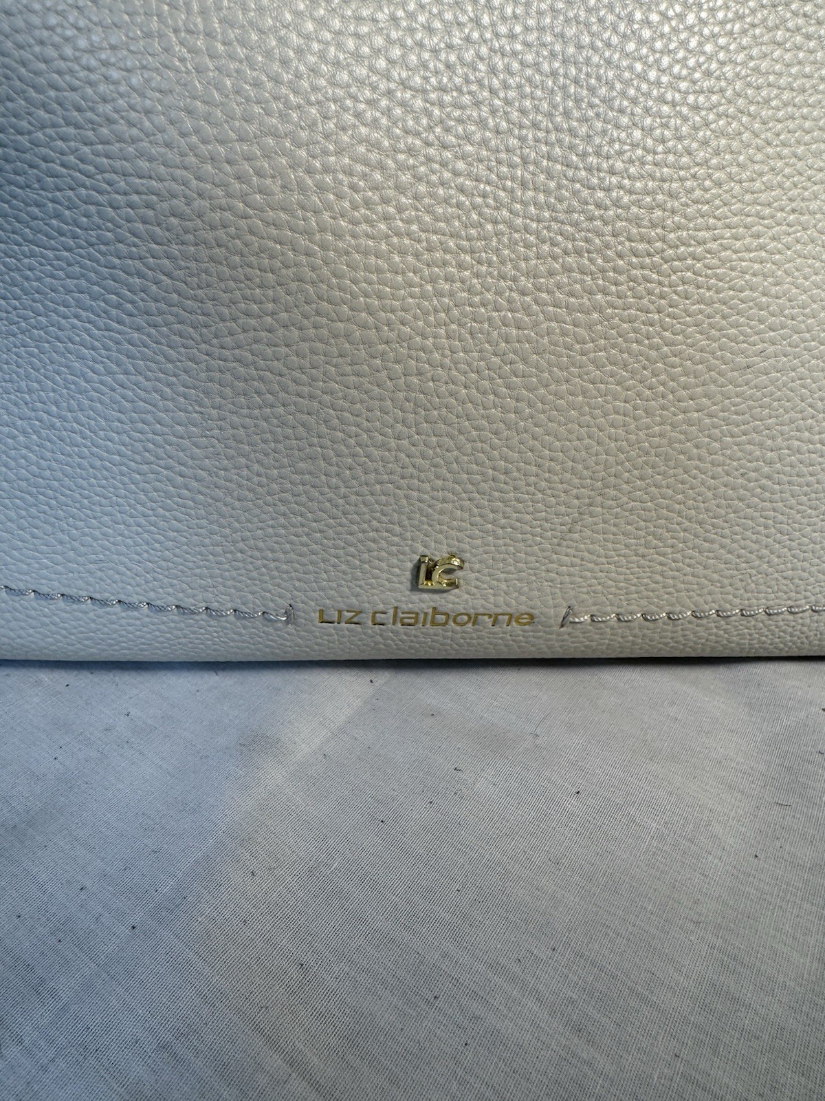 Liz Claiborne Stella 4 Poster Shoulder Bag Cream Brown Black Gold Quiet Luxury