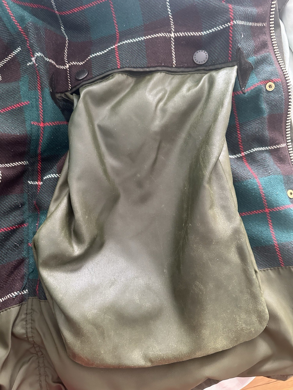 Men’s 1993 Barbour Northumbria Waxed Canvas Jacket c40 England Sage Green 8 oz