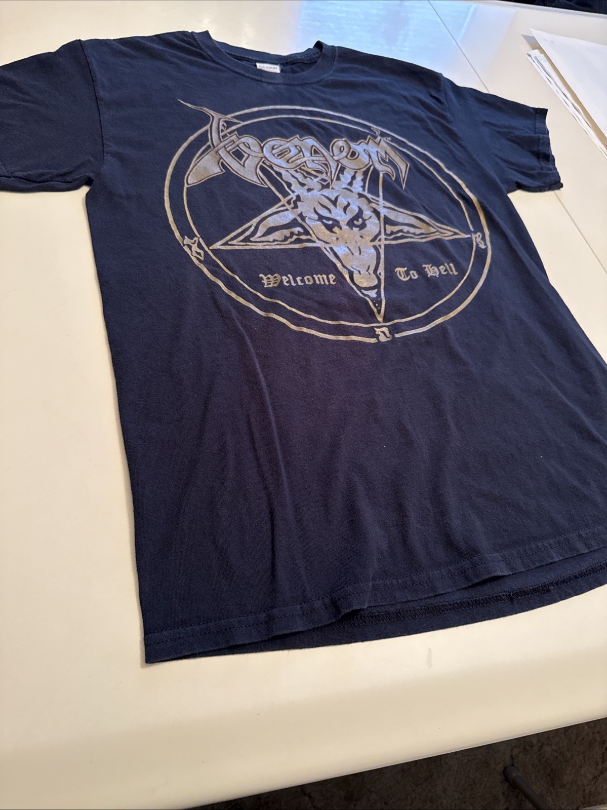 Official Vintage Venom Welcome To Hell Gold Metallic M Medium Tee Shirt