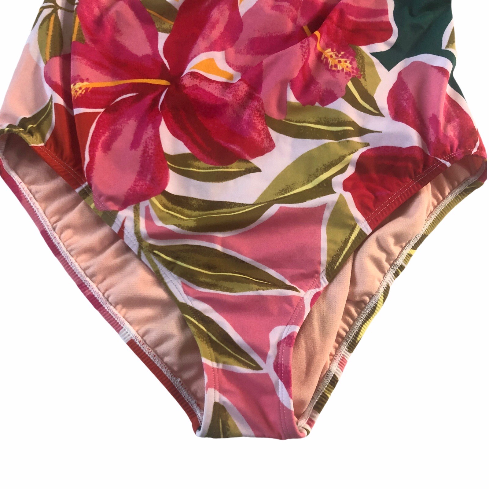 Beach Betty Miracle Brands Large One Piece Swimsuit Floral Knots Swim Pink #MQ15
