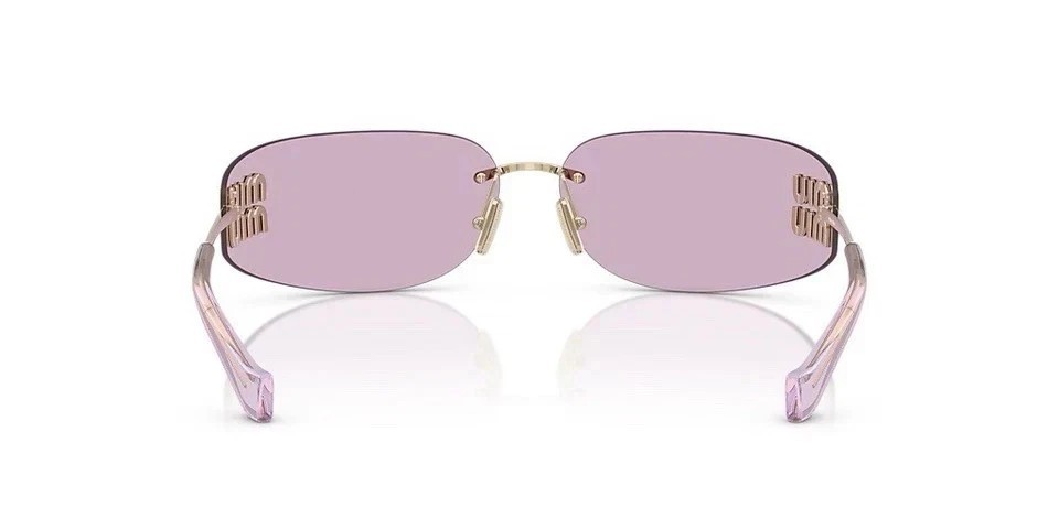 Miu Miu MU A51S ZVN90O Pale Gold Pink Women Wrap Sunglasses AUTHENTIC