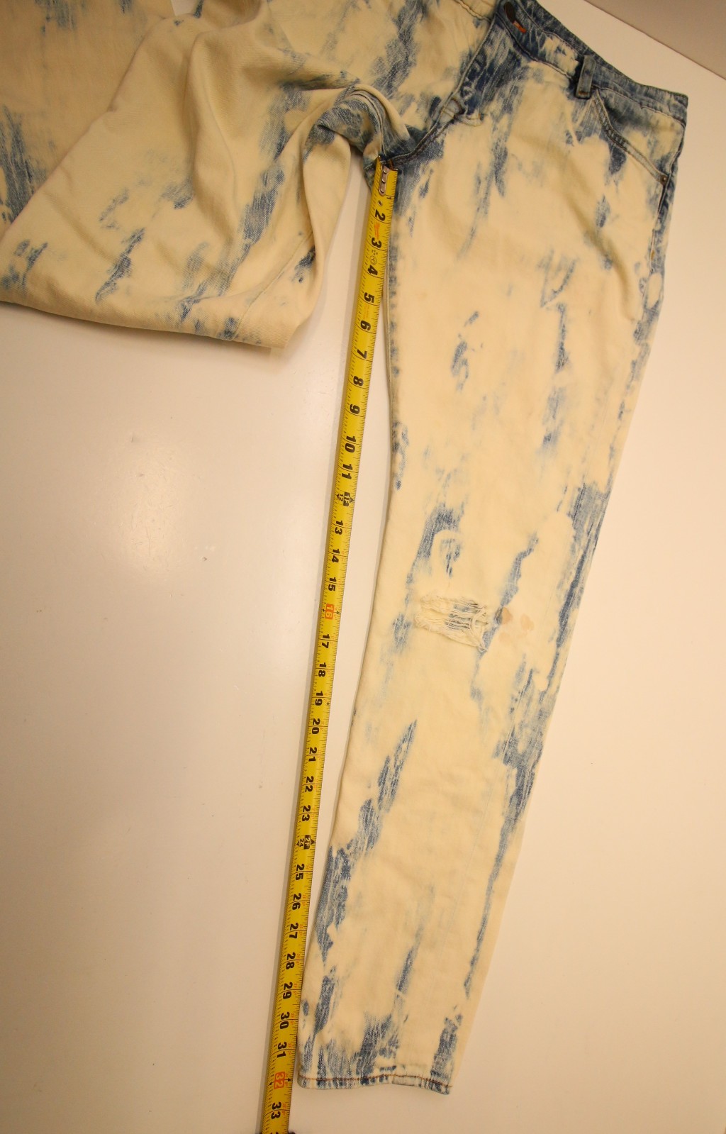 Denim & Supply Ralph Lauren Bleached Skinny Jeans Womens 32 34″Waist STAINS READ