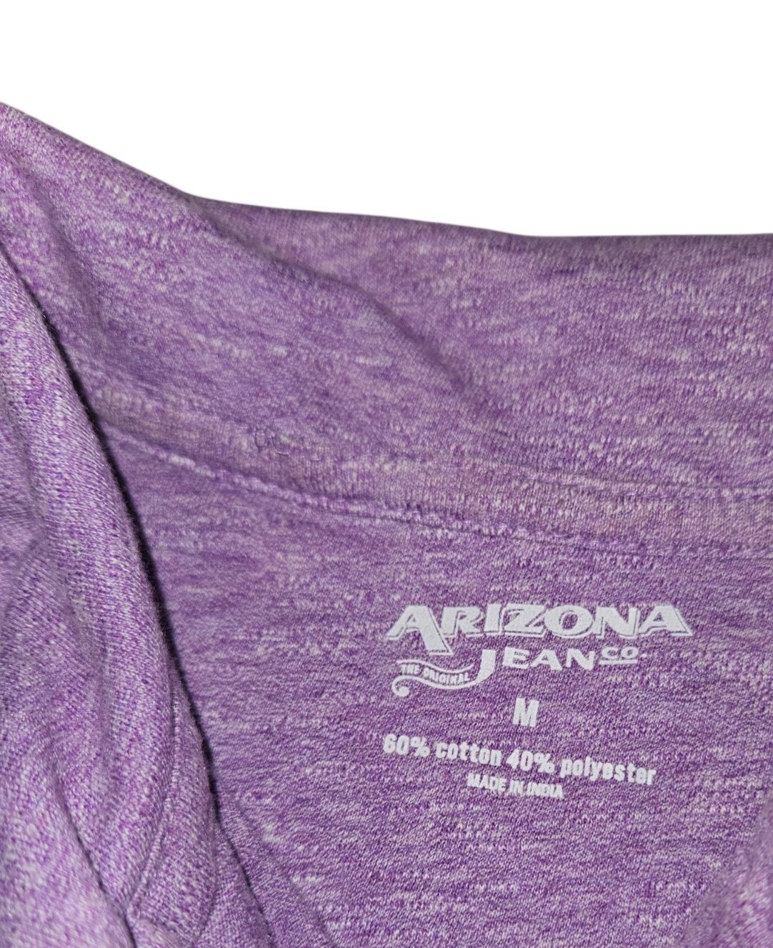 Arizona Jean Co Polo Shirt Mens Medium M Purple Heathered Short Sleeve Casual