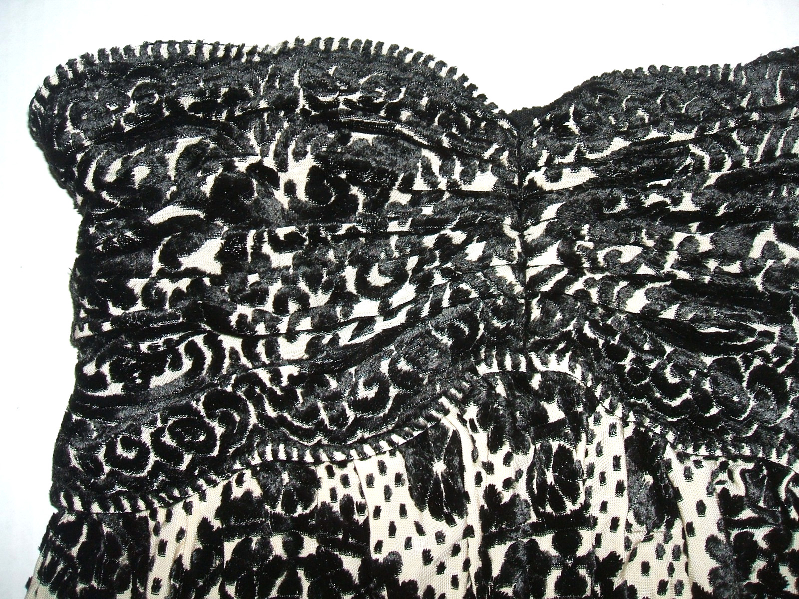 Diane von Furstenburg Marcella Cocktail Dress Women 8 Strapless Velvet Burnout