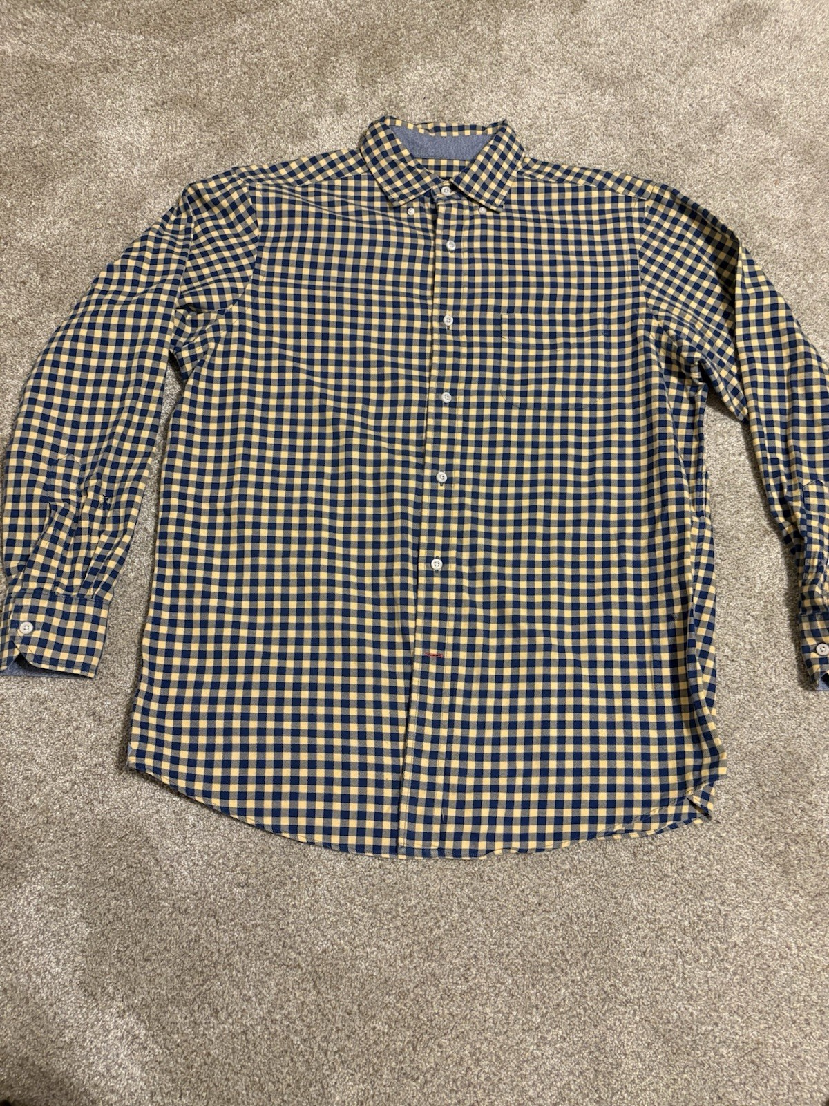cremieux Men’s button down shirt Blue/gold Gingham Medium