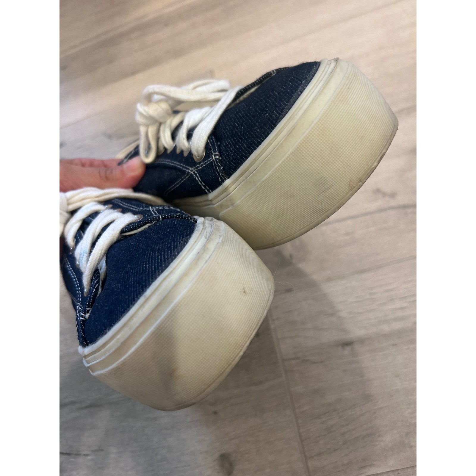 Zara Denim Fabric Platform Sneakers SZ 38 (7.5 US)