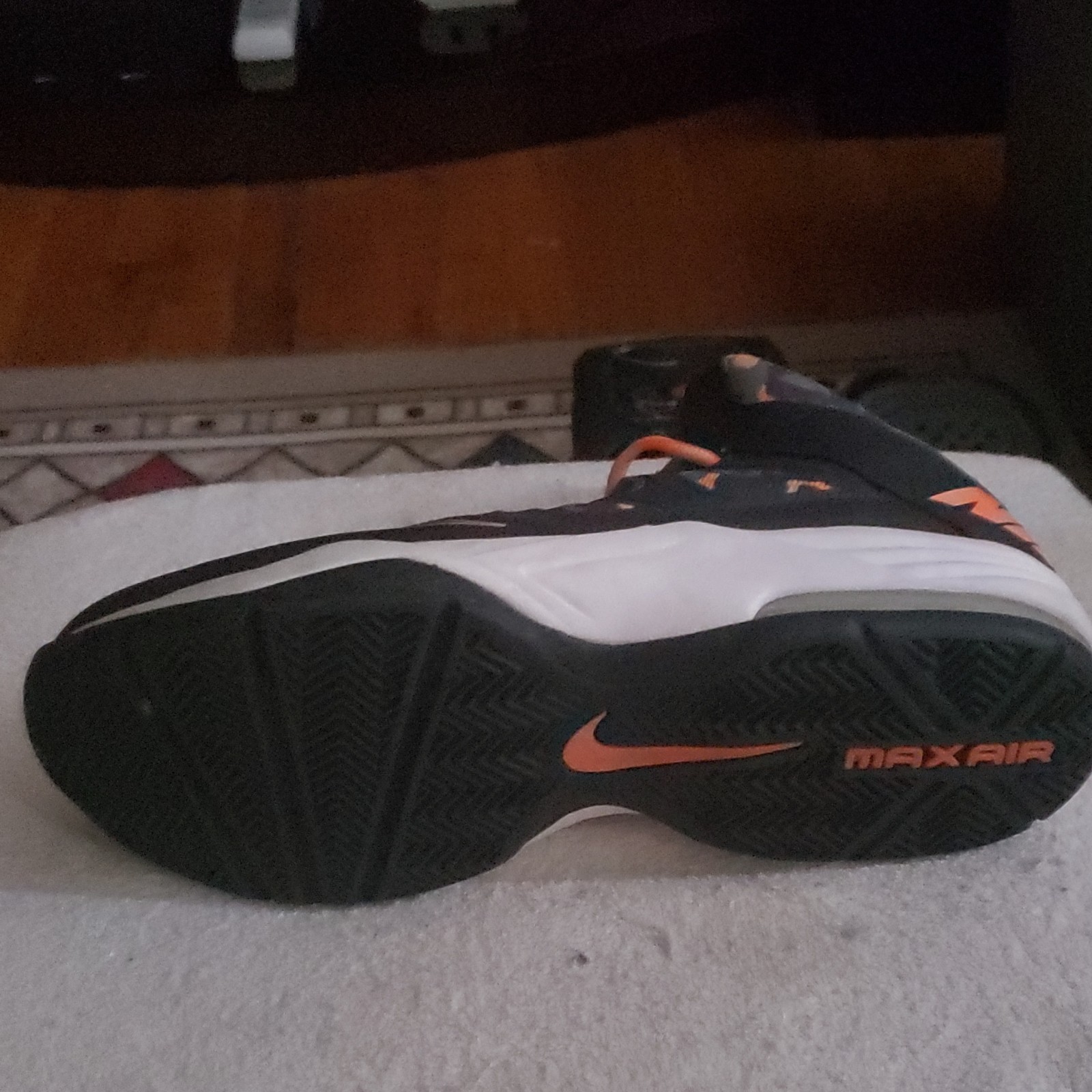 Nike Men’s Air Max Hyperposite Sneakers Lace Up Black Gray Orange