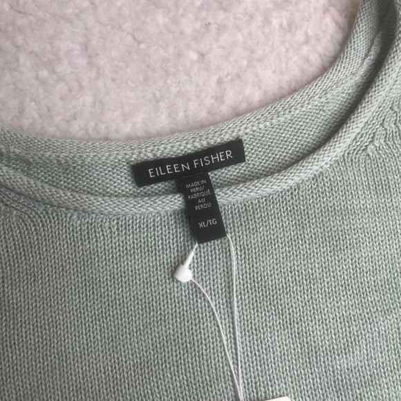NWT Eileen fisher Absinthe green women’s boxy pullover drape Peru xl