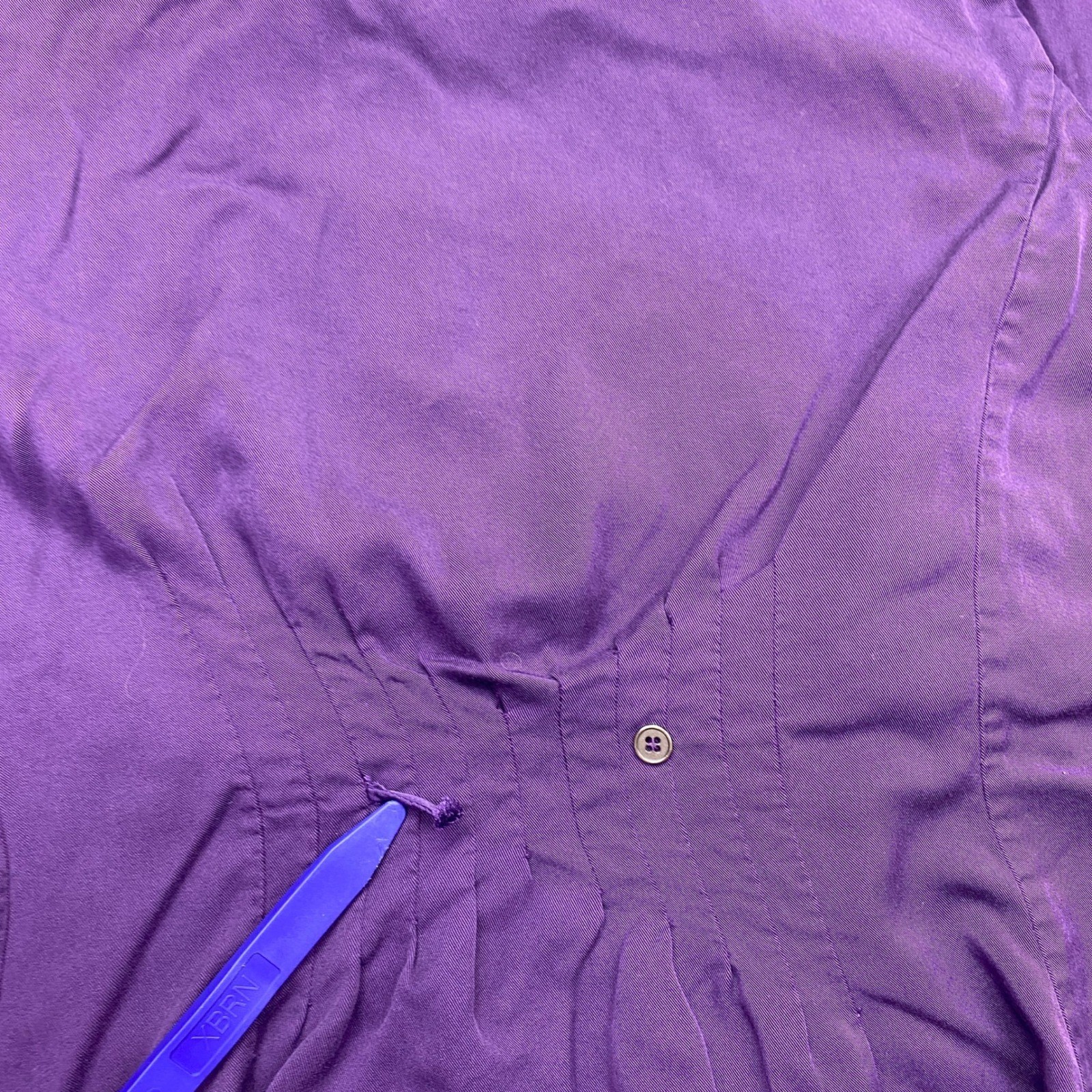 Soft Surroundings Purple Pintuck Waist Button Down Modal Shirt 1X 5AU26